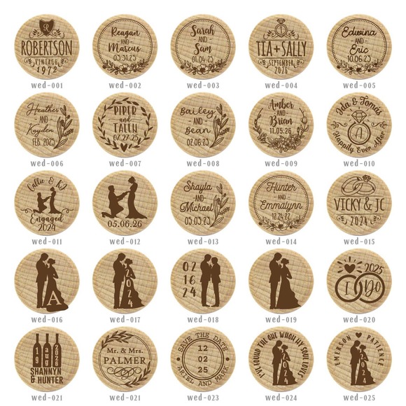 50 Premium Wedding Wine Bottle StopperLife Partner Collection (without bag)